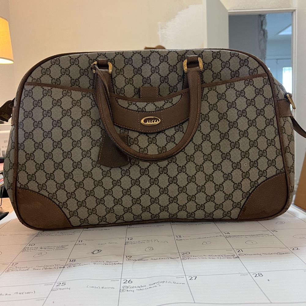 OOAK gucci canvas travel bag, vintage, years 1970’s